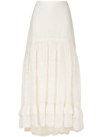 Mes Demoiselles Layered Lace Ruffle Skirt In Neutrals