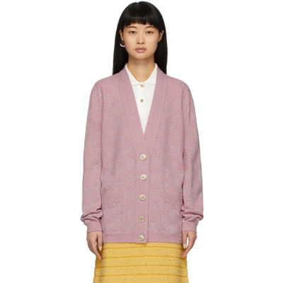 Gucci Gg Sparkling-effect Cardigan In 5152 Pink