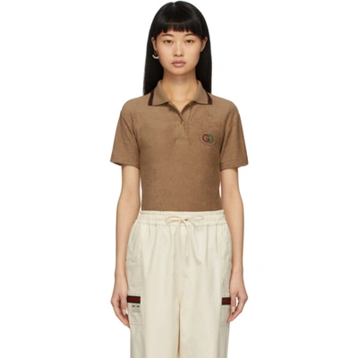 Gucci Beige Terrycloth Polo In 2099 Beige