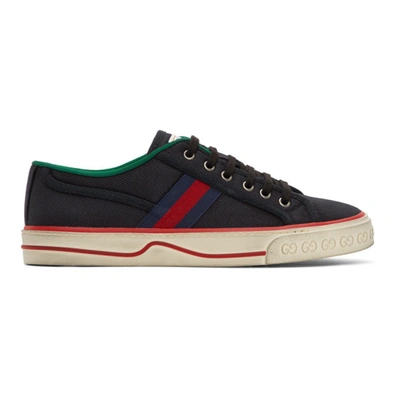 Gucci Tennis 1977 Canvas Trainers In Black