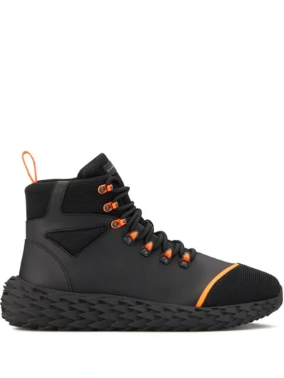 Giuseppe Zanotti Urchin Color Pop Platform Wedge High-top Sneakers In Black