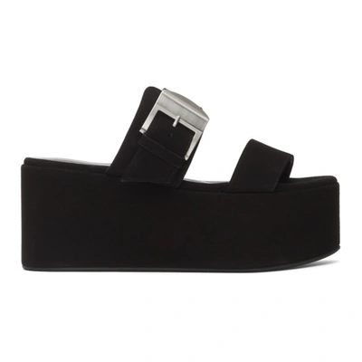 Simon Miller Coaster Buckled Suede Platform Sandals In Black