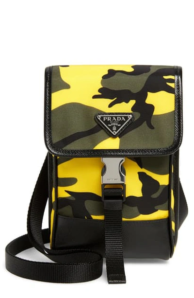 Prada Camouflage Mini Crossbody Bag In Militare