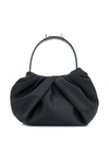 Simone Rocha Studded Pleated Satin Mini Bag In Black