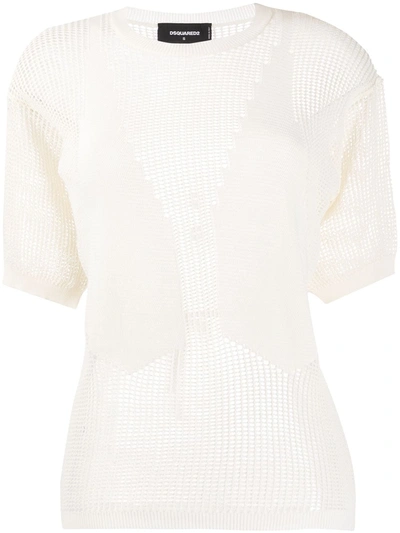Dsquared2 Waistcoat Knitted Top In Neutrals