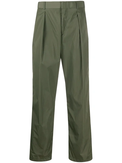 Valentino High-waisted Straight-leg Trousers In Green