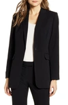 Vince Camuto Convertible Collar Stretch Crepe Blazer In Black