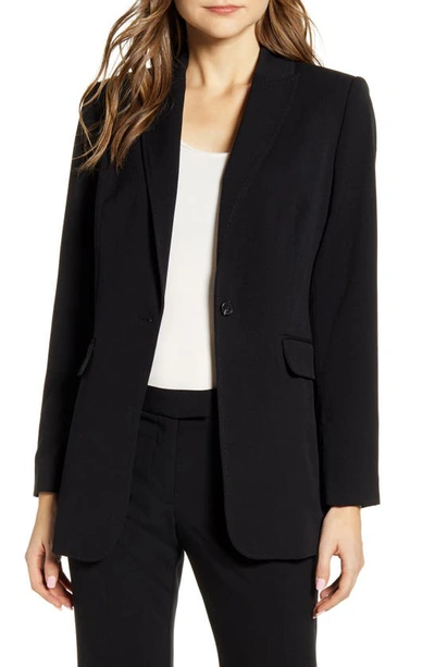 Vince Camuto Convertible Collar Stretch Crepe Blazer In Black