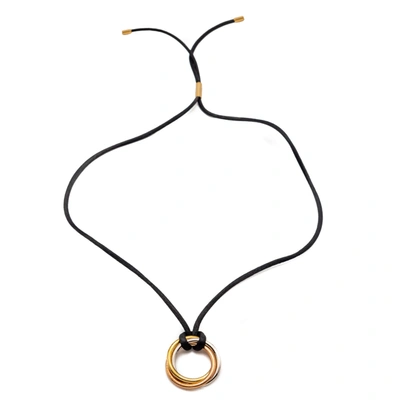 Pre-owned Cartier Trinity Gold On Cord Necklace