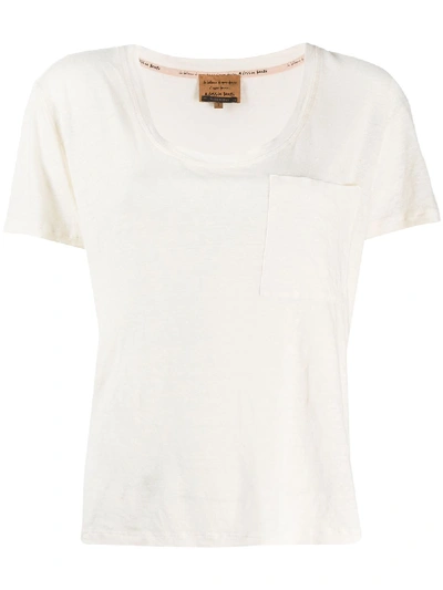 Alessia Santi Chest Pocket Linen T-shirt In Neutrals