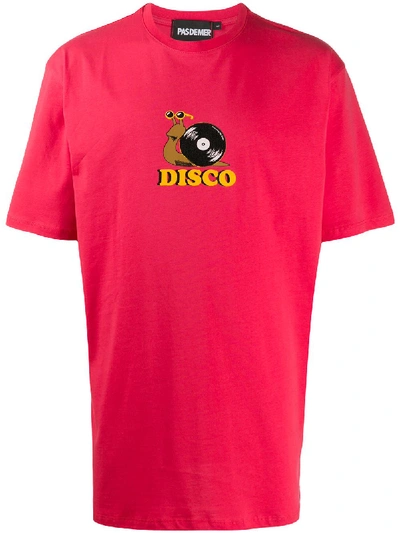 Pas De Mer Disco-logo T-shirt In Red