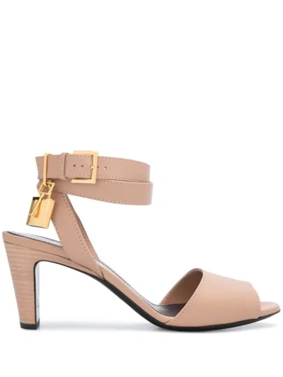 Tom Ford Padlock Detail Sandals In Pink