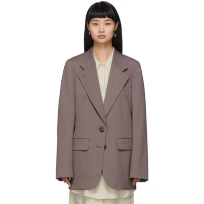 Lemaire Grey Wool Blazer In 936 Iron