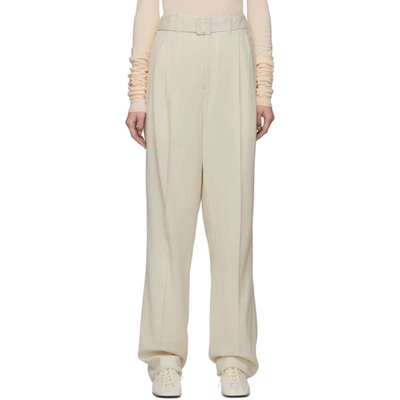 Lemaire Pleated Pants W/belt In Almond Milk