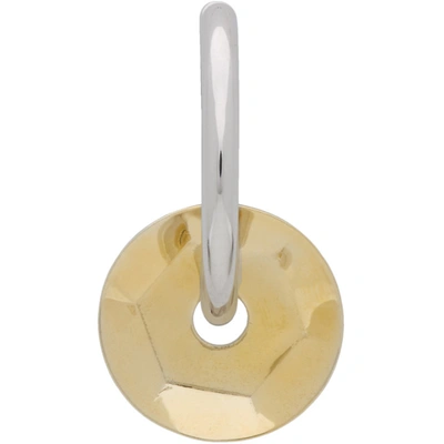 Avgvst Jewelry Silver & Gold Sequin Mono Hoop Earring In Gold/silver