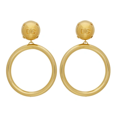 Dolce & Gabbana Dolce And Gabbana Gold Logoed Dg Balls Earrings In Zoo00 Gold