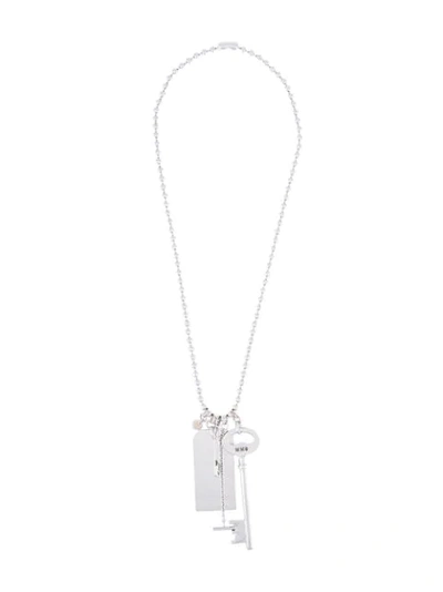 Mm6 Maison Margiela Key Pendant Necklace In Silver