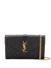 Saint Laurent Envelope Crossbody Bag In Nero,nero,nero