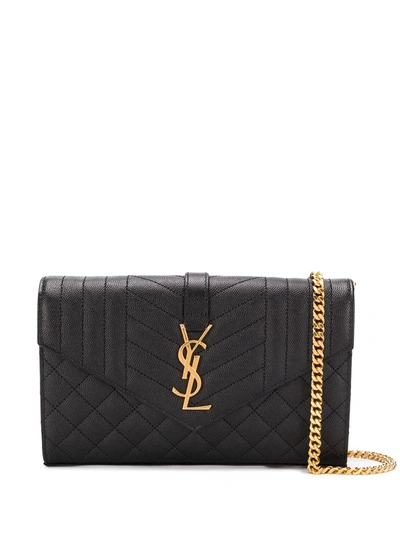 Saint Laurent Envelope Crossbody Bag In Nero,nero,nero
