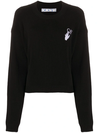 Off-white New Logos Knitted Jumper In Black