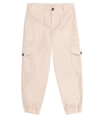 Brunello Cucinelli Kids' Stretch-cotton Cargo Trousers In Neutrals