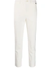 Twinset Cropped Slim-fit Trousers In White