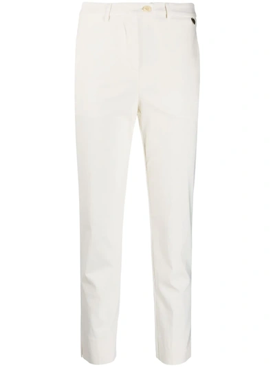 Twinset Cropped Slim-fit Trousers In White