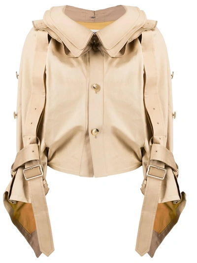 Junya Watanabe Twisted Trench Jacket In Neutrals