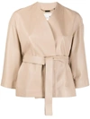 Manzoni 24 Belted Wrap Jacket In Neutrals