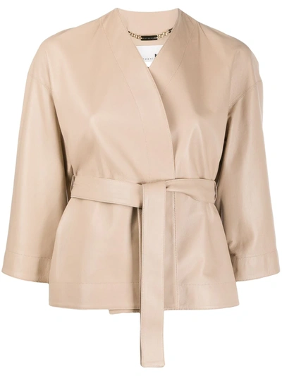 Manzoni 24 Belted Wrap Jacket In Neutrals