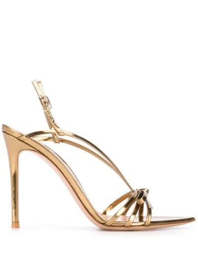 Gianvito Rossi Roselle 115mm Slingback Sandals In Gold