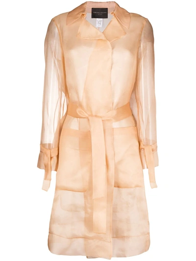 Fabiana Filippi Sheer Mid-length Coat In Pink