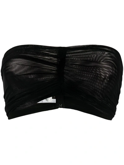 Versace Sheer Bandeau Crop-top In Black