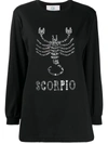 Alberta Ferretti Scorpio Embellished Long Sleeve Top In Black