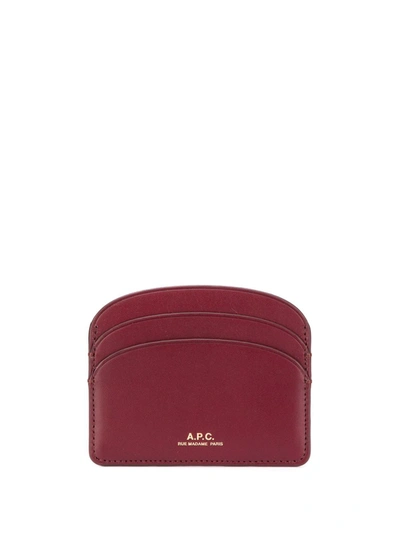 Apc Logo-stamp Cardholder In Red