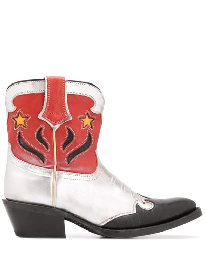Ash Ankle Cowboy Boots In Red
