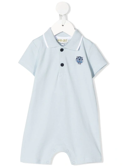 Kenzo Logo Polo Shirt Babygrow In Blue