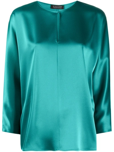 Gianluca Capannolo Front Slit Blouse In Green