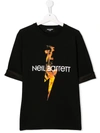 Neil Barrett Kids' Flame Print T-shirt In Nero