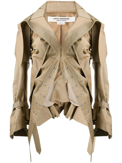 Junya Watanabe Asymmetric Parka Jacket In Neutrals