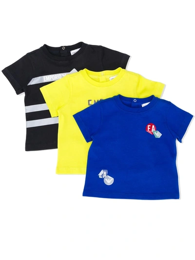 Emporio Armani Babies' Multi-pack Logo T-shirts In Blue