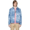 Ps By Paul Smith Tie-dye Denim Jacket In 42 Turquois