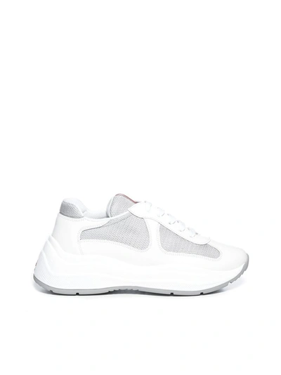 Prada Chunky Sole Lace Up Sneakers In White