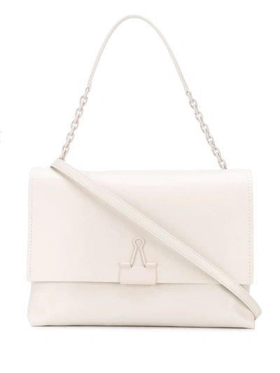 Off-white Large Binder Clip Shoulder Bag In White