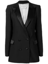 Hebe Studio Structured Shoulder Double-breasted Blazer In Black