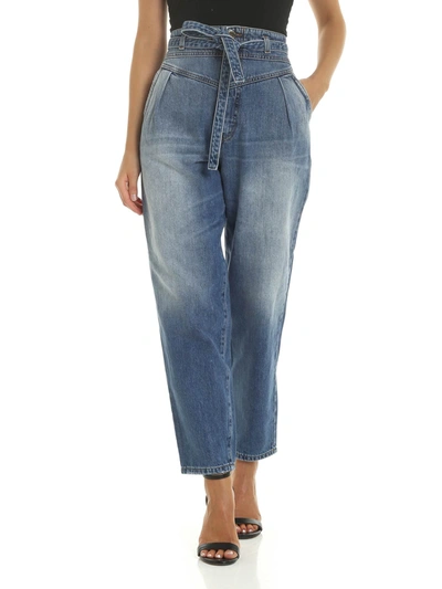 Pinko Nocino Tapered Fit Jeans In Blue