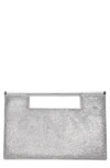 Nina Crystal Embellished Top Handle Bag In Silver