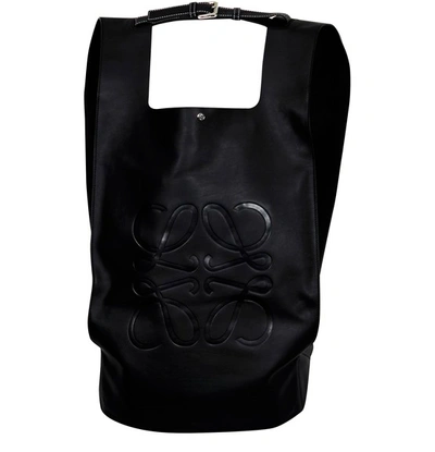 Loewe Shopper Leather Backpack In Black