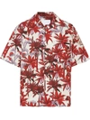 Prada Palm Tree-printed Shirt In Rosso