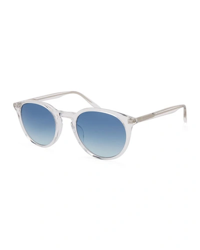 Barton Perreira Men's Round Gradient Transparent Acetate Sunglasses In Neutral